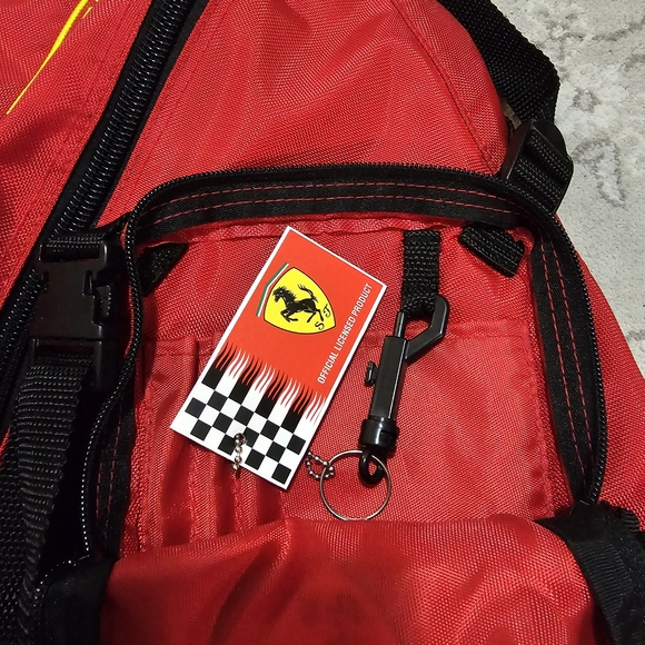 Y2k Ferrari Red Sling Bag for Men - Picture 6 of 11